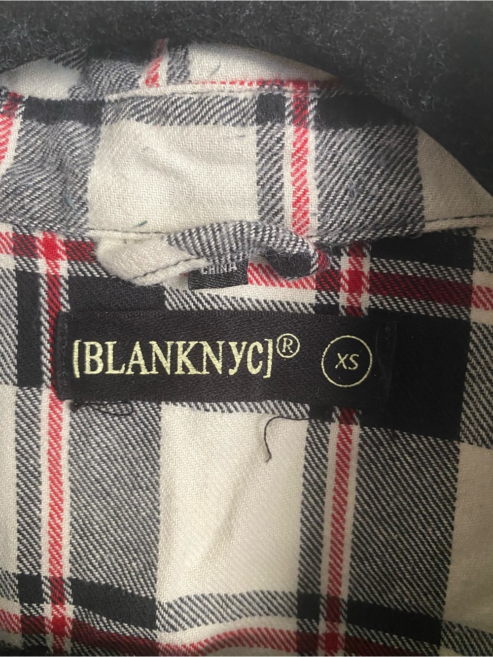 [BLANKNYC] Patchwork Frayed Raw Edge Plaid Flannel Shirt Jacket Size XS - Picture 2 of 5